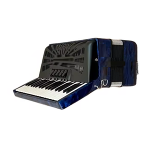 Nouvel accordéon chromatique numérique Hohner Bravo III 72, taille standard, noir, soufflets bleus, portable avec sac, qualité supérieure - Product Image 1