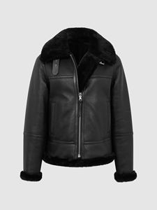 Plus Size Style Soft Lambskin Leather Jacket for Women with Fur - Product Image 6