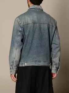 Chaqueta vaquera para hombre, de algodón, con cremallera, estilo casual, para otoño, estilo urbano, lavada, estilo vintage, ajuste premium - Product Image 4