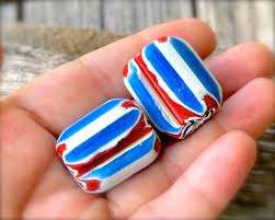 Cuentas de cristal de Chevron azul antiguo estilo veneciano Vintage, fabricación de joyas DIY únicas, cuentas de cristal de Murano de varios colores - Product Image 2