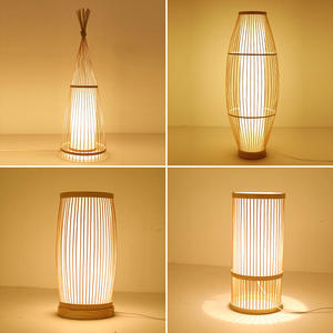 Lámpara de Pie Retro de Estilo Japonés, Accesorios para el Hogar, Sala de Estar, Salón de Té, Bambú y Ratán - Product Image 1