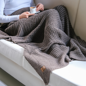 100% acrílico Rebecca manta 130*150 cm manta de alta calidad para el hogar manta de punto de Cable de ganchillo - Product Image 4