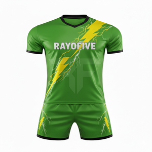 Uniforme de Fútbol Estampado Transpirable de Alta Calidad, Ligero, 100% Poliéster, Cuello en V, Cintura Elástica para Hombres Adultos - Product Image 1