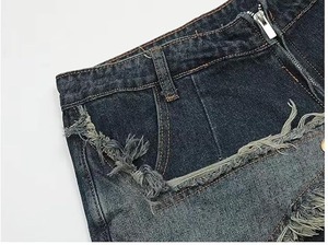 กางเกงยีนส์ขากว้างสำหรับฮิปฮอป, กางเกงยีนส์ผู้ชายผู้หญิงหลายคนมีกระเป๋าปะติด - Product Image 5