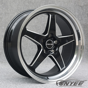 Jantes Fonyee Work Racing en alliage, 18 pouces, noires, 5 branches, décalées, PCD 5x114.3, à déport profond pour Civic <span class=keywords><strong>Jerry</strong></span> - Product Image 2