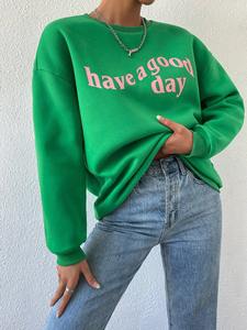 Sudadera de Algodón al por Mayor para Mujer, Sudadera Lisa de Manga Larga, Personalizable con Logotipo, Cuello Redondo para Mujer - Product Image 4