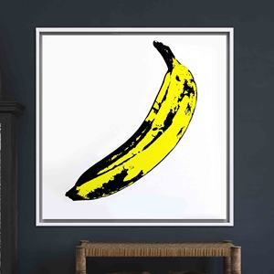Arte Abstracto de Plátano en Lienzo: Estilo Graffiti, Marco Negro, Lienzo Impreso, LIENZO ENMARCADO BLANCO - Product Image 1