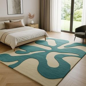 Tapis moderne fait main en laine tuftée à la main de haute qualité à motifs abstraits pour salon, chambre à coucher, chambre d'enfant - Product Image 1
