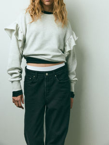 Sudadera extragrande Lisa OEM de alta calidad para mujer Sudadera extragrande de talla grande con cuello redondo hecha a medida para mujer - Product Image 6