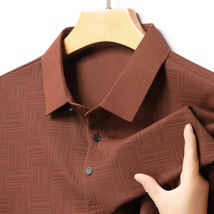 185 GSM Anti-Wrinkle New Printed Business Casual Shortsleeves Comfortable And Breathable <b>Polo</b> T-shirts For Men OEM Service - Product Image 2