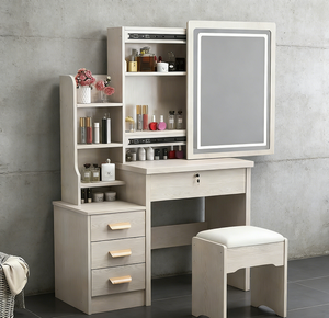 <strong>Mirror</strong> Included <strong>Vanity</strong> <strong>Table</strong> Sturdy Dressing <strong>Table</strong> Multi Drawer Storage Makeup Desk Master Bedroom <strong>Vanity</strong> Area - Product Image 1