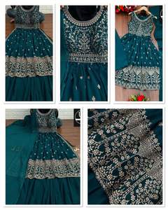 Nuevo traje de Georgette de Ropa Étnica india con conjunto de Sharara con hilo bordado Dupatta y traje de Salwar DE TRABAJO Zari para mujeres indias - Product Image 4