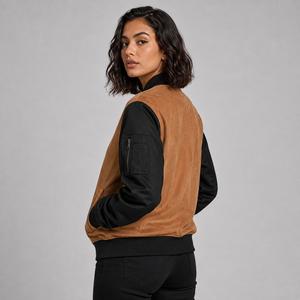 Blouson Bomber Baseball Vintage Matelassé Respirant Coupe-Vent Écologique Personnalisable avec Logo Haute Qualité Faible MOQ pour Femme - En Promotion - Product Image 4