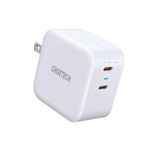 For CHOETECH 40W Super Fast Charging AC-<b>USB</b> Charger 2 Ports PD6009-US-WH EU/JP Socket Standard Android Phones SCP <b>Adapters</b> - Product Image 1