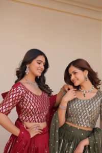 Más vendido bordado lentejuelas corte trabajo Cancan lienzo Patta indio paquistaní mujeres Lehenga Choli traje encaje tela encaje señoras - Product Image 4