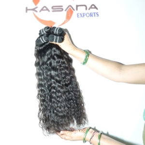 ชุด100% ต่อผมมนุษย์สีดำถักสองชั้นเครื่องอินเดียดิบบริสุทธิ์แบบไม่ผ่านกระบวนการธรรมชาติ - Product Image 1