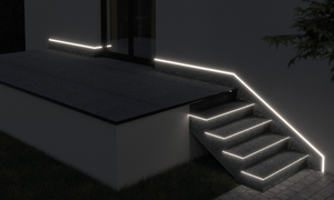 Renoplast ®   Profilé de nez de marche en aluminium V LED pour sols en résine - Profilé d'escalier, profilé de bordure de carrelage - Product Image 2