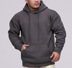 Sudadera con capucha de lana de gran tamaño con logotipo personalizado Unisex con bolsillo de canguro y cordón para gimnasio al aire libre, culturistas - Product Image 1