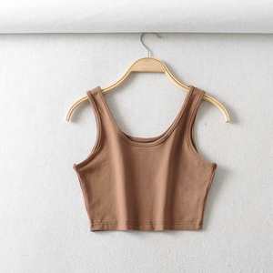 American Casual Sleeveless Woman Sexy Tank Top Ladies Cotton Crop Tops T-shirt Custom Logo - Product Image 5