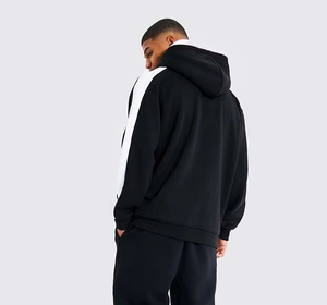 Sudaderas con capucha de invierno de peso pesado de gran tamaño personalizadas de alta calidad para hombres sudaderas con capucha de doble grosor patrón sólido para la temporada de otoño - Product Image 3