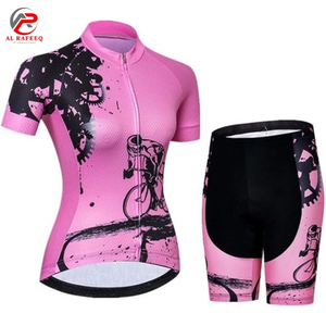 Vêtements de sport pour femmes sur mesure, ensemble de maillot de cyclisme, manches courtes, séchage rapide, matériau de haute qualité, fabricant de vêtements sur mesure - Product Image 1