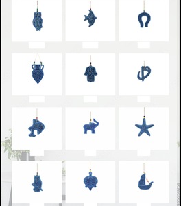 เครื่องประดับรูปมือฮัมซาสีน้ำเงิน แบรนด์ DAFNI ทำด้วยมือ วัสดุพลาสติก ของขวัญตกแต่งสวยงาม สไตล์ยอดนิยม งานปักประณีต ของขวัญวันแม่ อิสตันบูล - Product Image 4
