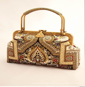 Hand-painted bird and blossom <b>satchels</b> in rich autumnal tones. Artistic style. Available at wholesale prices. - Product Image 5