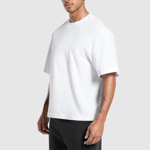 Nouveau T-shirt Homme Oversize à Col Bas en Tricot Lourd Personnalisé Streetwear avec Logo Personnalisé - Product Image 3