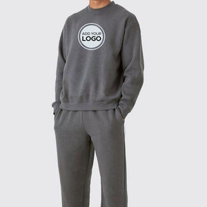 Chándal con cremallera 1/4, venta al por mayor, logotipo personalizado, estampado bordado, moda, conjunto de chándal de lana para hombre - Product Image 4