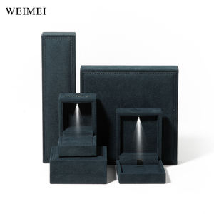 WEIMEI Boîte à Bague en Velours avec Logo Personnalisé et Lumière LED pour Mariage, Écrins Cadeaux pour Bijoux qui Font Briller les Bijoux - Product Image 1