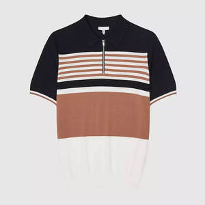 Nueva llegada de verano para hombres para Polos 100% tela de Jersey transpirable de manga corta teñida lisa con patrón sólido - Product Image 5