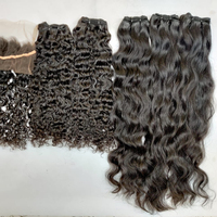 Cheveux indiens Remy vierges naturels, cuticules alignées, ondulation naturelle, double trame machine