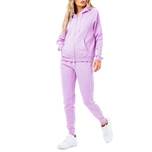Trajes de algodón orgánico de invierno de alta calidad Chándales de peso pesado personalizados Conjuntos de mujer con capucha de 2 piezas - Product Image 1