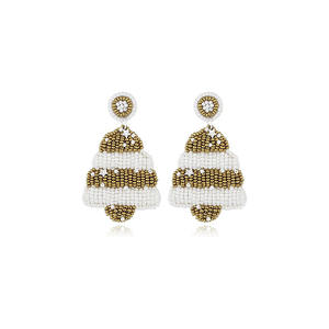 Vente chaude ODM New Christmas Set Boucles d'oreilles plaquées or Boucles d'oreilles goutte et créoles avec perle et diamant d'Inde - Product Image 4