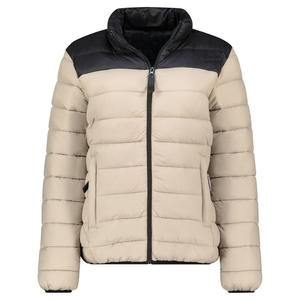 Chaqueta acolchada con puños elásticos y cremallera de primera calidad para mujer, chaqueta transpirable resistente al agua con parches personalizados - Product Image 2