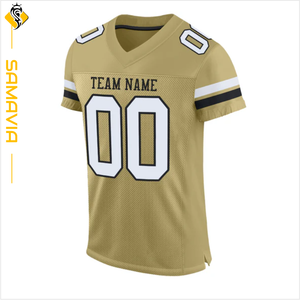 Maillot de football américain personnalisé prêt-à-expédier en tissu de polyester imprimé Technics uniforme d'équipe de la saison d'été à manches courtes - Product Image 1