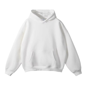 Sudadera con capucha de algodón 100% para hombre, gran oferta, logotipo bordado personalizado, con capucha de gran tamaño, diseño liso en blanco de alta calidad - Product Image 2