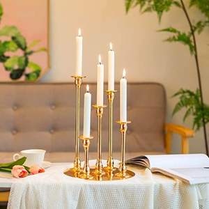 Soporte de vela de latón étnico 11-Batti para decoración tradicional de la sala de oración del hogar y centros de mesa de celebración religiosa - Product Image 6