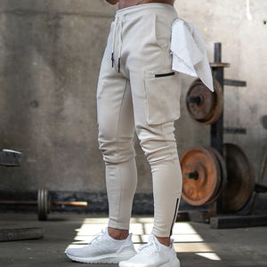 Cargo Jogger Pants Khaki Mens Slim Wholesale Custom 100 Cotton Men Casual Plain OEM Pockets Sea XXS China Technics Long Item Fly - Product Image 2
