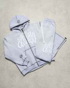 OEM Streetwear Heavyweight Sun Faded Sweat suit Conjuntos de dos piezas Lavado ácido Chándal Apliques desgastados Parche Sudadera con capucha Conjunto - Product Image 2