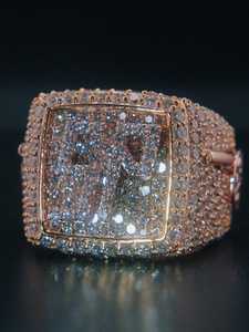 Luxury VVS Moissanite Diamond Cocktail <b>Ring</b> Rhodium Plated <b>925</b> Sterling <b>Silver</b> Square Shape Men's Party Wear <b>Ring</b> - Product Image 4