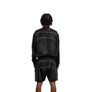 Ensemble coupe-vent athlétique pour homme Veste et short à fermeture éclair intégrale avec bordure contrastée Ensemble de 2 shorts coupe-vent légers pour homme - Product Image 2