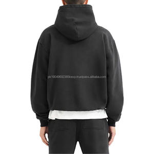 Sudadera con capucha de gran tamaño con logotipo 3D de espuma y cremallera completa de peso pesado personalizada para hombre - Product Image 4