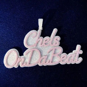 Venta caliente Hip Hop personalizado VVS D Moissanite joyería personalizada 925 plata esterlina Bling colgante collar para fiesta de regalo - Product Image 4