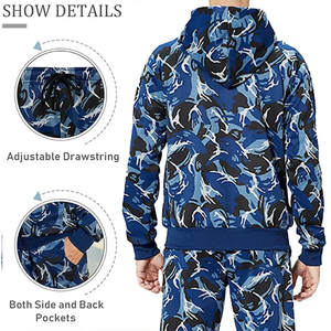 Venta al por mayor de ropa deportiva para hombres personalizado impreso sólido cremallera Sudadera con capucha Jogger 2 piezas conjunto maternidad Fitness chándal para correr traje - Product Image 6