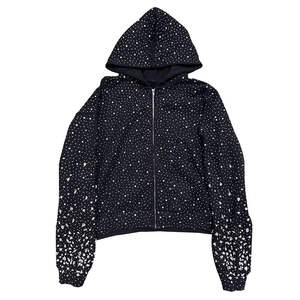 Premium Men's Winter Heavyweight Fleece Acid <b>Washed</b> Organic Cotton Rhinestone Pocket Breathable Quick Dry Regular Fit Hoodie - Product Image 2