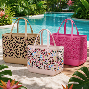 Bolsa de Playa de EVA con Estampado de Leopardo OEM, Color Personalizado, Lavable, Resistente a la Arena, Bolsa de Playa Grande para Venta al por Mayor y Pedidos al por Mayor - Product Image 2