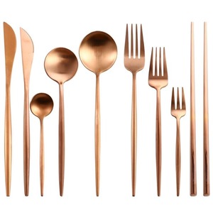 Gran oferta de utensilios de oficina de acero inoxidable y juego de cubiertos de viaje portátil de paja de Metal con estuche bolsa de espejo negro arcoíris - Product Image 3