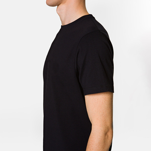 เสื้อยืดผู้ชายสีดำแห้งเร็วสีพื้นใส่ลำลอง - Product Image 4