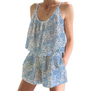 2026 <b>Women's</b> Plus Size Casual Style Shorts <b>Pajama</b> Set Spring/<b>Summer</b> Floral Fitted Strappy Sleeveless PJ Set - Product Image 1
